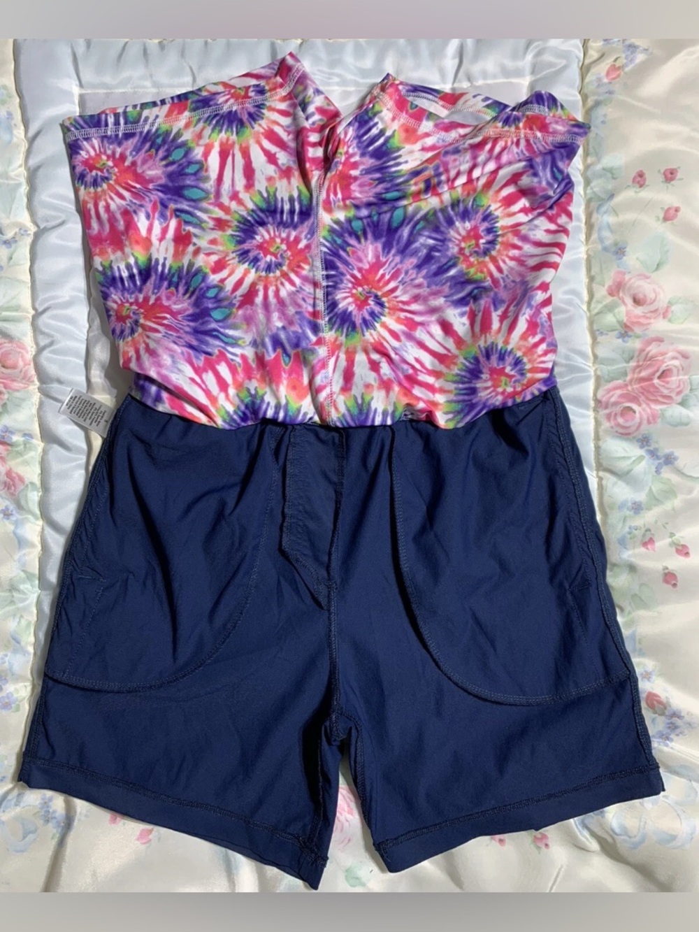 Cabana by Crown & Ivy navy womens nylon shorts size s lined - Picture 4 of 8